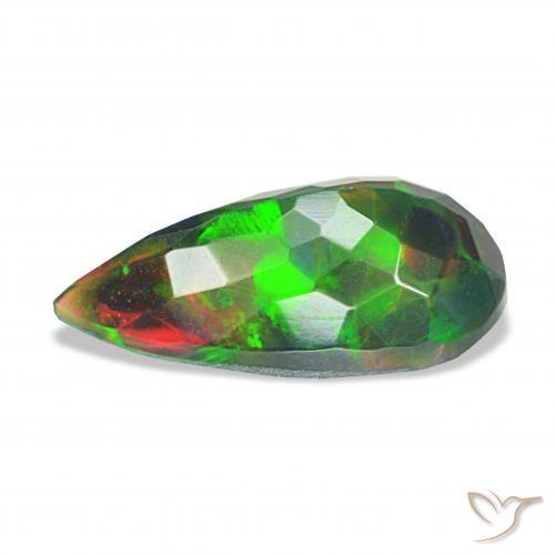 9,17 ctw natürlicher Mehrfarbig Schwarzer Opal, Birnenform, Lichtundurchlässig