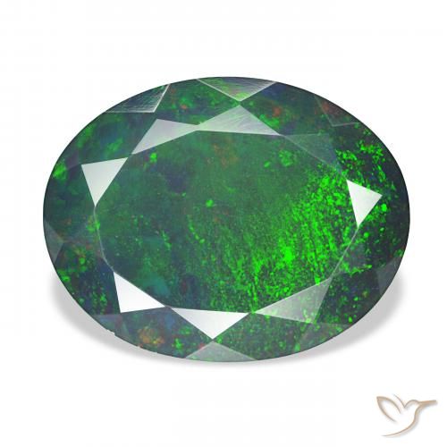 5.15ct Mehrfarbig Schwarzer Opal, Oval, Lichtundurchlässig