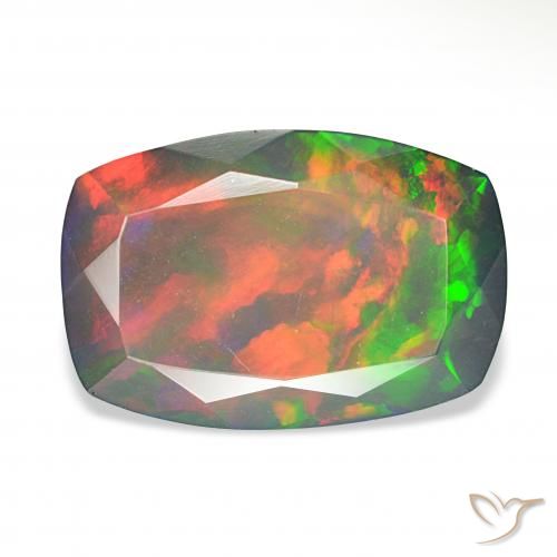 5.06ct Mehrfarbig Schwarzer Opal, Kissen, Lichtundurchlässig