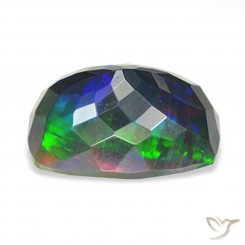 9,17 ctw natürlicher Mehrfarbig Schwarzer Opal, Kissen, Lichtundurchlässig