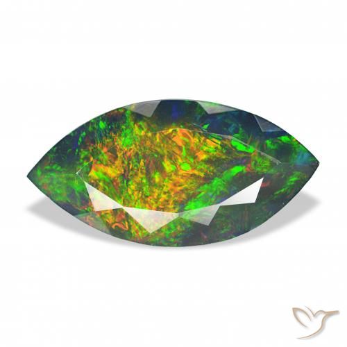 3.37ct Mehrfarbig Schwarzer Opal, Marquise, Lichtundurchlässig
