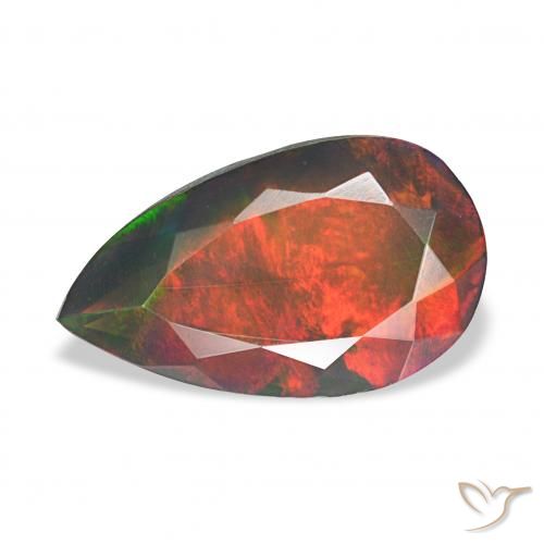2.11ct Mehrfarbig Schwarzer Opal, Birnenform, Lichtundurchlässig