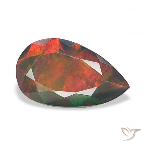 9,17 ctw natürlicher Mehrfarbig Schwarzer Opal, Birnenform, Lichtundurchlässig