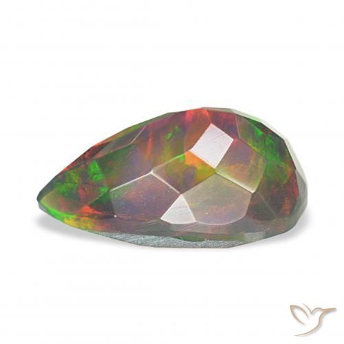 9,17 ctw natürlicher Mehrfarbig Schwarzer Opal, Birnenform, Lichtundurchlässig
