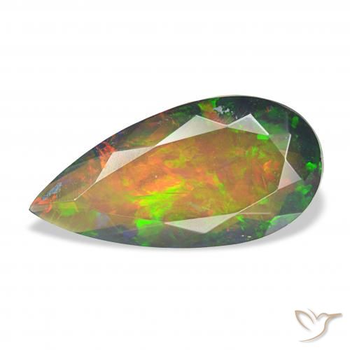 2.45ct Mehrfarbig Schwarzer Opal, Birnenform, Lichtundurchlässig
