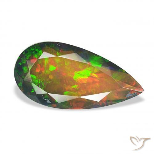 9,17 ctw natürlicher Mehrfarbig Schwarzer Opal, Birnenform, Lichtundurchlässig