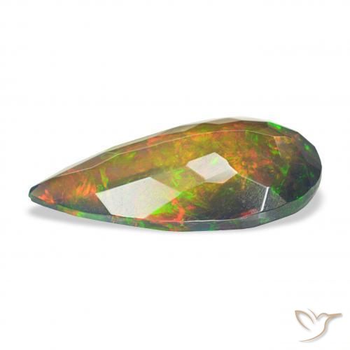 9,17 ctw natürlicher Mehrfarbig Schwarzer Opal, Birnenform, Lichtundurchlässig