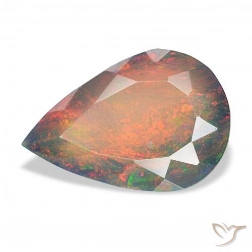2.89ct Mehrfarbig Schwarzer Opal, Birnenform, Lichtundurchlässig