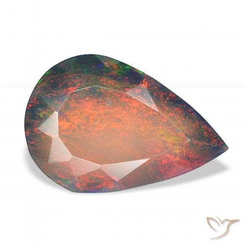 9,17 ctw natürlicher Mehrfarbig Schwarzer Opal, Birnenform, Lichtundurchlässig
