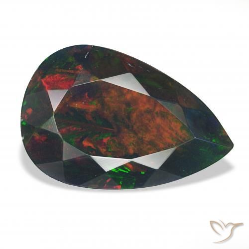 9,17 ctw natürlicher Mehrfarbig Schwarzer Opal, Birnenform, Lichtundurchlässig