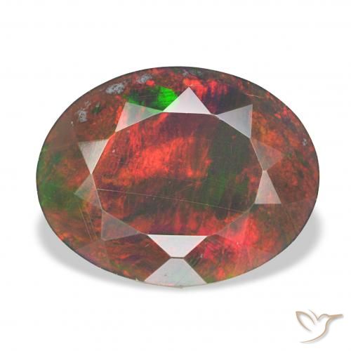 2.66ct Mehrfarbig Schwarzer Opal, Oval, Lichtundurchlässig