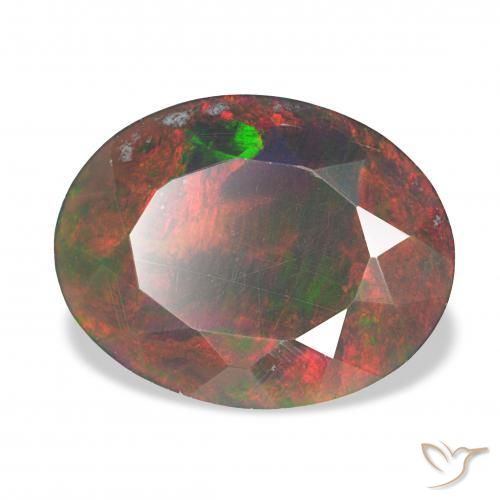 9,17 ctw natürlicher Mehrfarbig Schwarzer Opal, Oval, Lichtundurchlässig