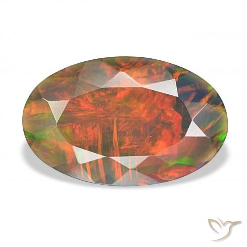 2.75ct Mehrfarbig Schwarzer Opal, Oval, Lichtundurchlässig