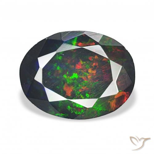 2.11ct Mehrfarbig Schwarzer Opal, Oval, Lichtundurchlässig