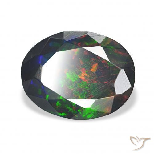 9,17 ctw natürlicher Mehrfarbig Schwarzer Opal, Oval, Lichtundurchlässig