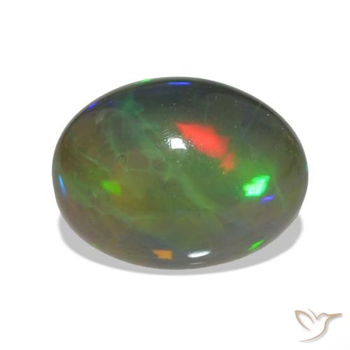 2.74ct Mehrfarbig Schwarzer Opal, Oval, Transparent
