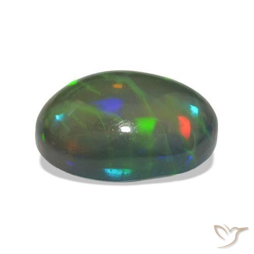 9,17 ctw natürlicher Mehrfarbig Schwarzer Opal, Oval Schliff, Transparent