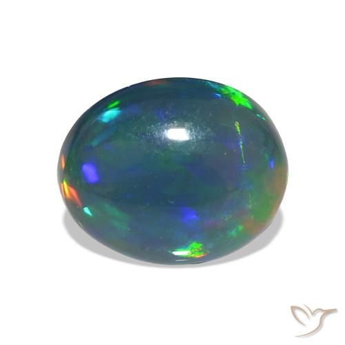 9,17 ctw natürlicher Mehrfarbig Schwarzer Opal, Oval, Transparent