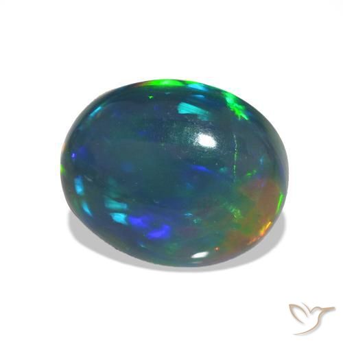 9,17 ctw natürlicher Mehrfarbig Schwarzer Opal, Oval, Transparent