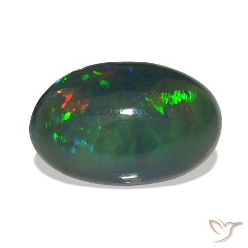 2.90ct Mehrfarbig Schwarzer Opal, Oval, Transparent
