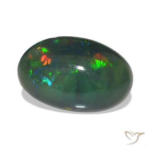 9,17 ctw natürlicher Mehrfarbig Schwarzer Opal, Oval, Transparent
