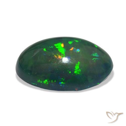 9,17 ctw natürlicher Mehrfarbig Schwarzer Opal, Oval, Transparent