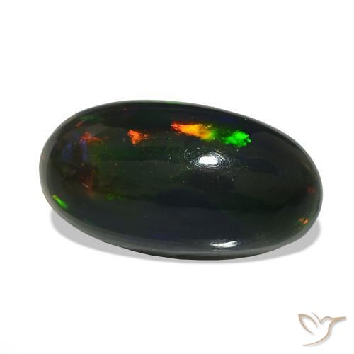 9,17 ctw natürlicher Mehrfarbig Schwarzer Opal, Oval Schliff, Lichtundurchlässig