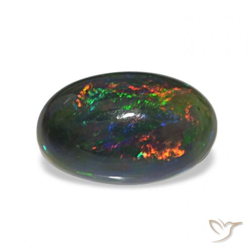 9,17 ctw natürlicher Mehrfarbig Schwarzer Opal, Oval, Lichtundurchlässig