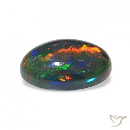 9,17 ctw natürlicher Mehrfarbig Schwarzer Opal, Oval, Lichtundurchlässig
