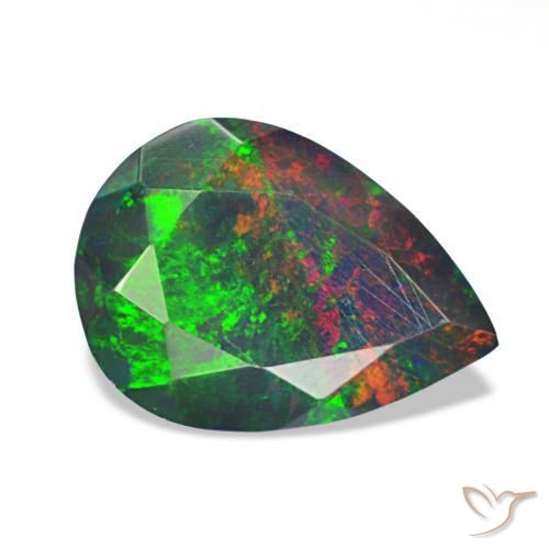 9,17 ctw natürlicher Mehrfarbig Schwarzer Opal, Birnenform, Lichtundurchlässig
