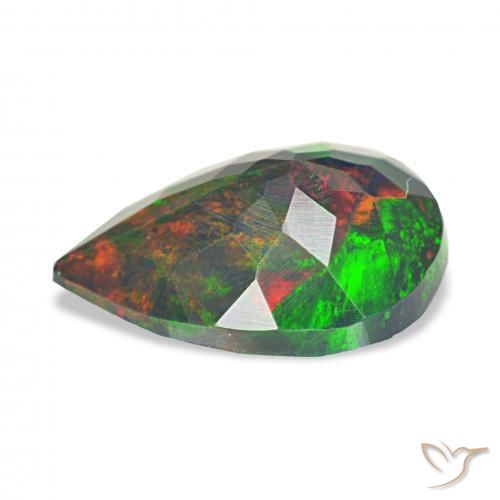 9,17 ctw natürlicher Mehrfarbig Schwarzer Opal, Birnenform, Lichtundurchlässig