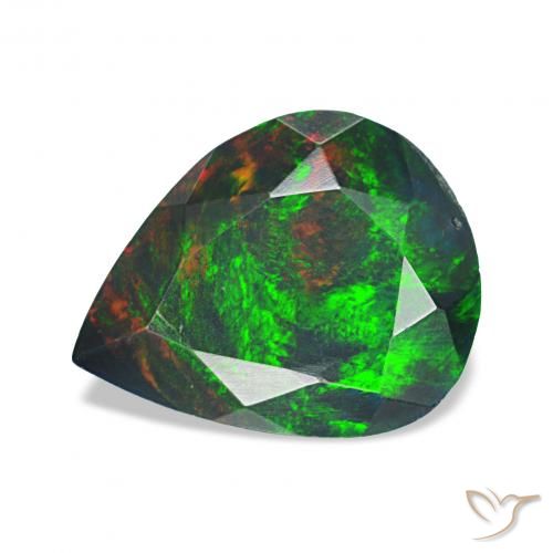 1.13ct Mehrfarbig Schwarzer Opal, Birnenform, Lichtundurchlässig