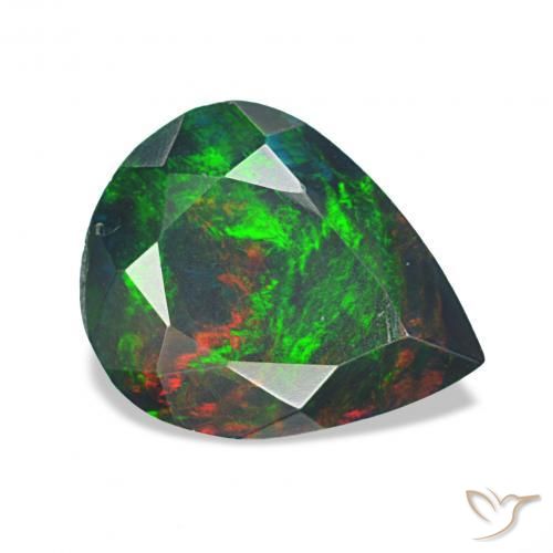 9,17 ctw natürlicher Mehrfarbig Schwarzer Opal, Birnenform, Lichtundurchlässig