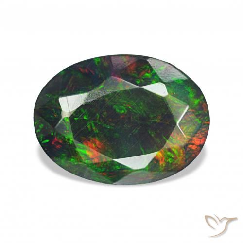1.60ct Mehrfarbig Schwarzer Opal, Oval, Lichtundurchlässig