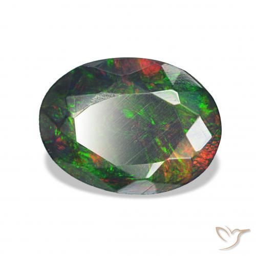 9,17 ctw natürlicher Mehrfarbig Schwarzer Opal, Oval, Lichtundurchlässig