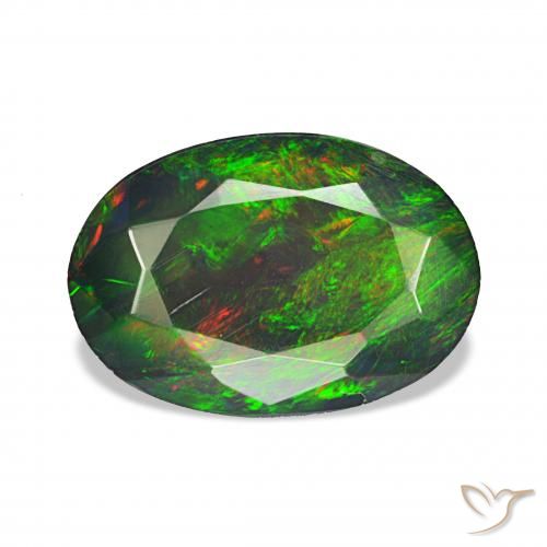 1.48ct Mehrfarbig Schwarzer Opal, Oval, Lichtundurchlässig
