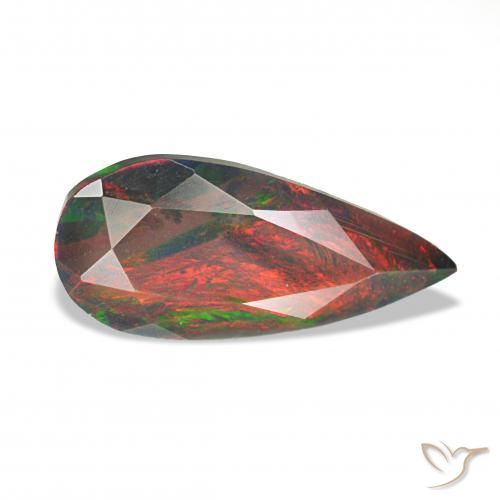 9,17 ctw natürlicher Mehrfarbig Schwarzer Opal, Birnenform, Lichtundurchlässig