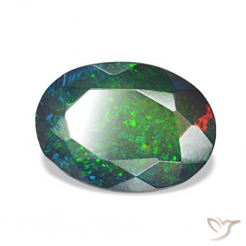 9,17 ctw natürlicher Mehrfarbig Schwarzer Opal, Oval, Lichtundurchlässig