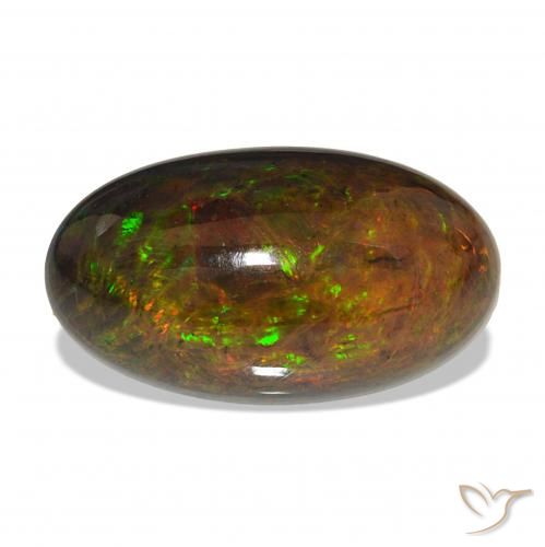 9,17 ctw natürlicher Mehrfarbig Schwarzer Opal, Oval, Lichtundurchlässig