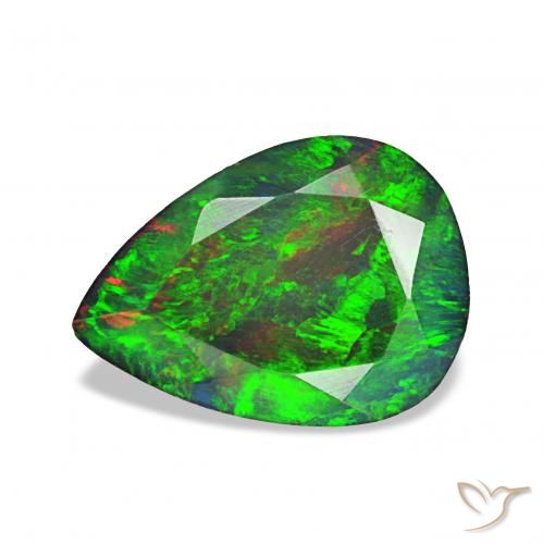 9,17 ctw natürlicher Mehrfarbig Schwarzer Opal, Birnenform, Lichtundurchlässig