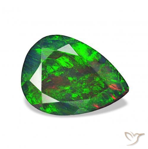 9,17 ctw natürlicher Mehrfarbig Schwarzer Opal, Birnenform, Lichtundurchlässig