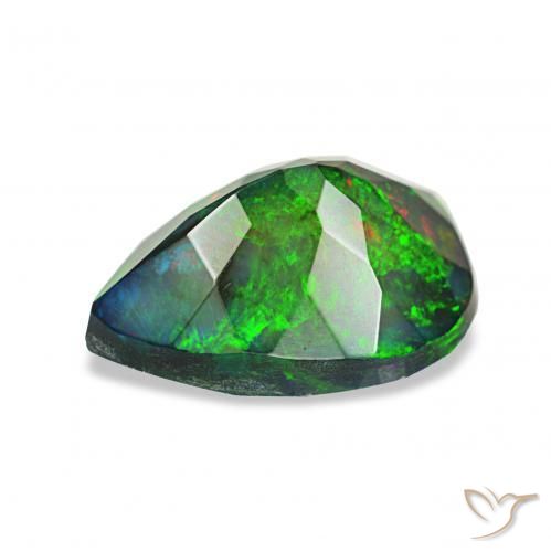 9,17 ctw natürlicher Mehrfarbig Schwarzer Opal, Birnenform, Lichtundurchlässig