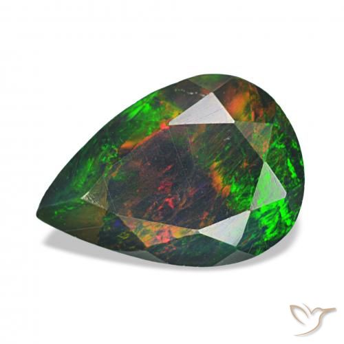 1.24ct Mehrfarbig Schwarzer Opal, Birnenform, Lichtundurchlässig