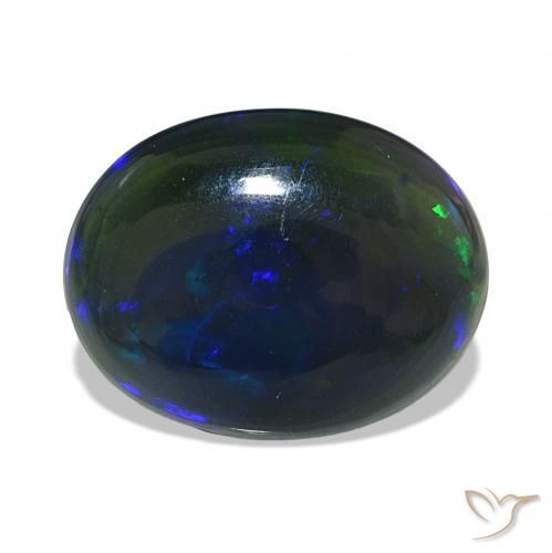 3.18ct Mehrfarbig Schwarzer Opal, Oval, Lichtundurchlässig