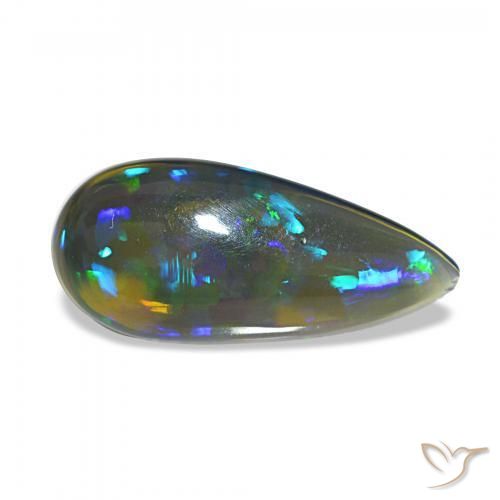 9,17 ctw natürlicher Mehrfarbig Schwarzer Opal, Birnenform, Transparent