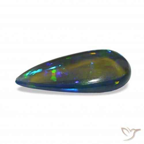 9,17 ctw natürlicher Mehrfarbig Schwarzer Opal, Birnenform, Transparent