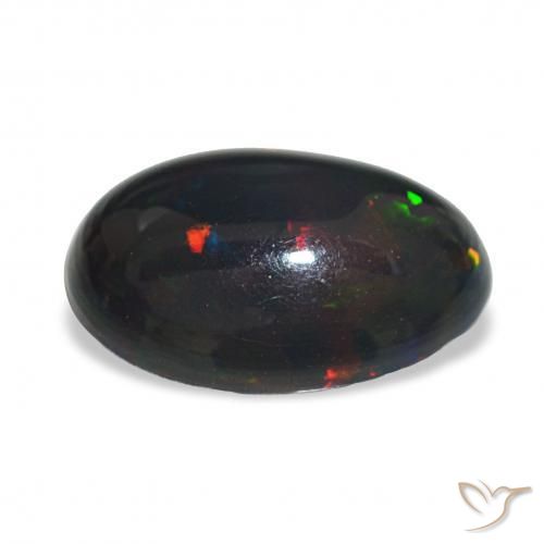 9,17 ctw natürlicher Mehrfarbig Schwarzer Opal, Oval Schliff, Lichtundurchlässig