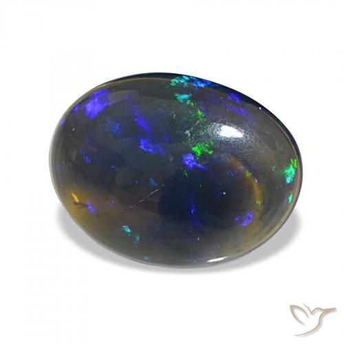 9,17 ctw natürlicher Mehrfarbig Schwarzer Opal, Oval, Transparent