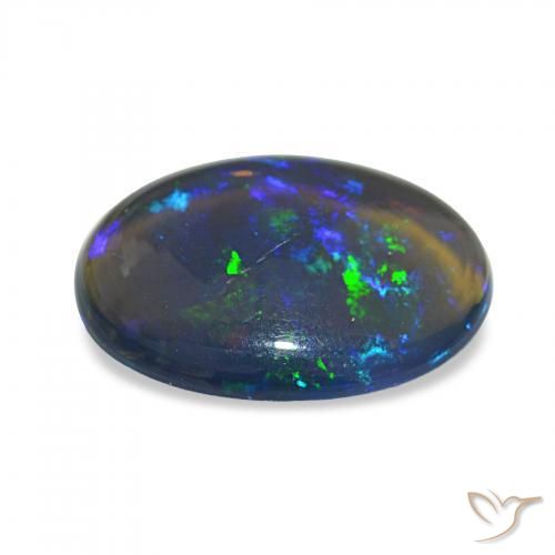 9,17 ctw natürlicher Mehrfarbig Schwarzer Opal, Oval, Transparent