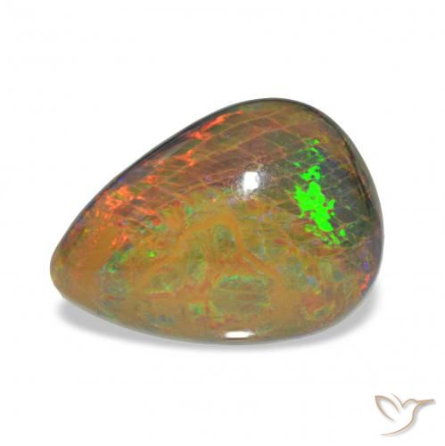 3.46ct Mehrfarbig Schwarzer Opal, Birnenform, Lichtundurchlässig